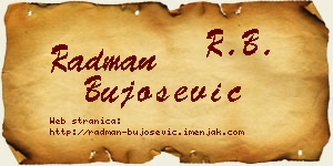 Radman Bujošević vizit kartica